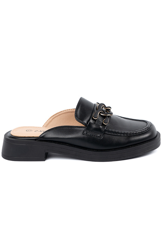 Chaussons noirs en simili cuir à...