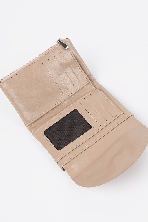 Portefeuille femme couleur sable vif