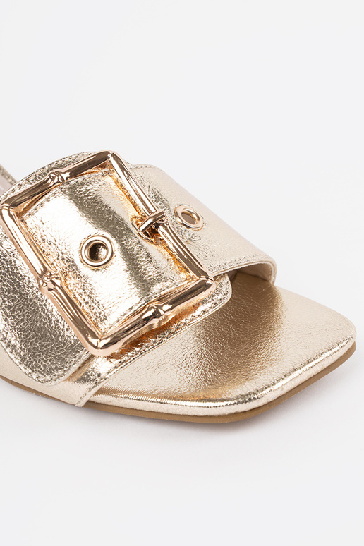 Chaussons dorés pour femmes à talon...