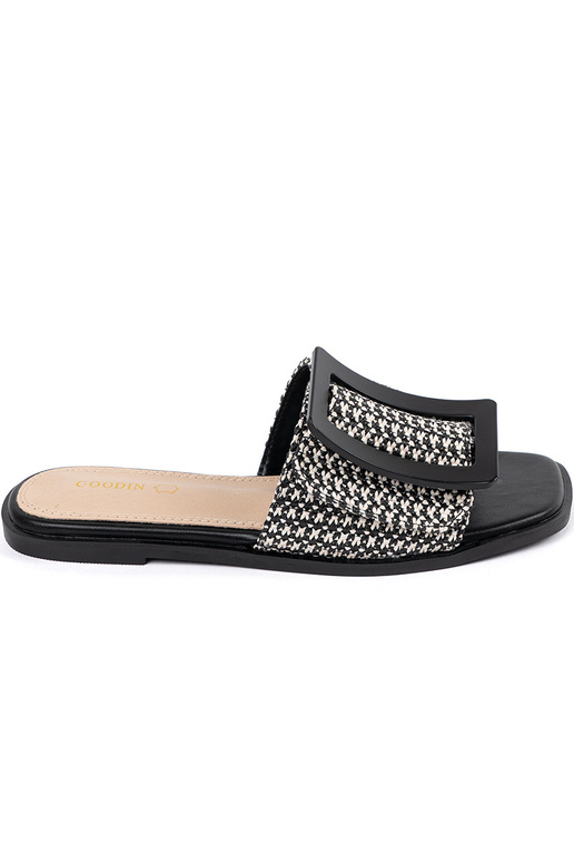 Chaussons plats noir et blanc Chaussons plats noir et blanc