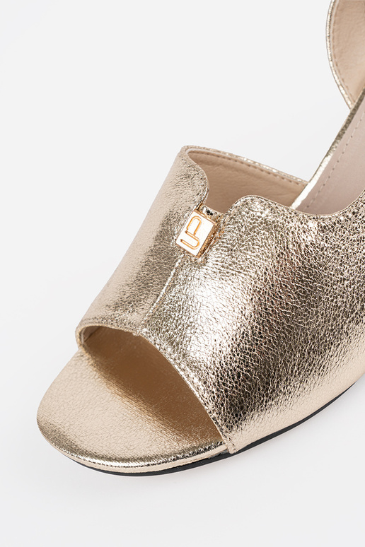 Sandales en daim pour femmes dorées à... Sandales en daim pour femmes dorées à...