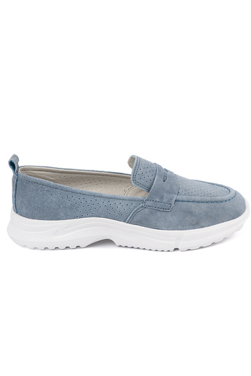 Mocassins en cuir bleus...