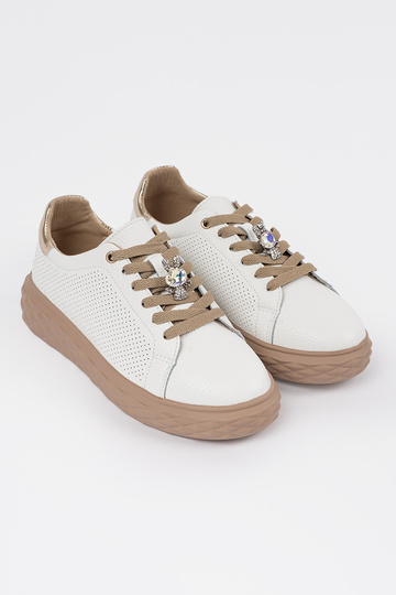 Baskets en cuir blanches et... 2