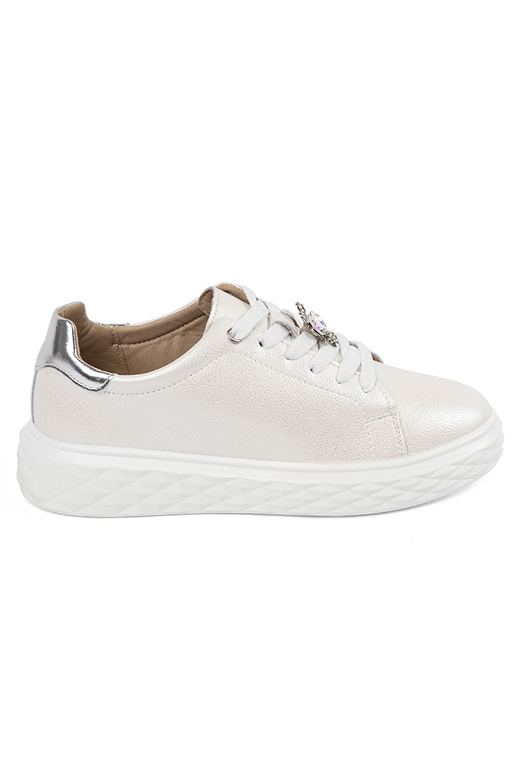 Baskets en cuir blanc-argent Sergio... Baskets en cuir blanc-argent Sergio...