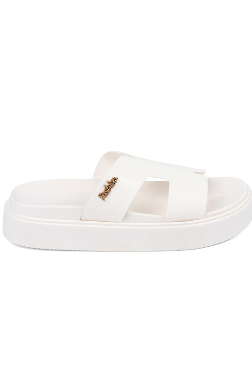 Chaussons femmes couleur blanche avec... Chaussons femmes couleur blanche avec...