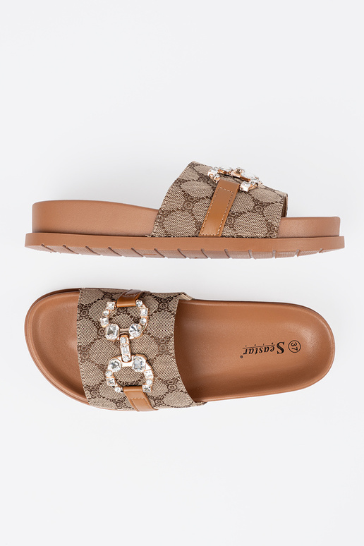 marron Chaussons ze zdobieniem marron Chaussons ze zdobieniem