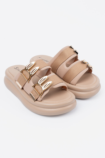 Mules beige avec boucles... 2