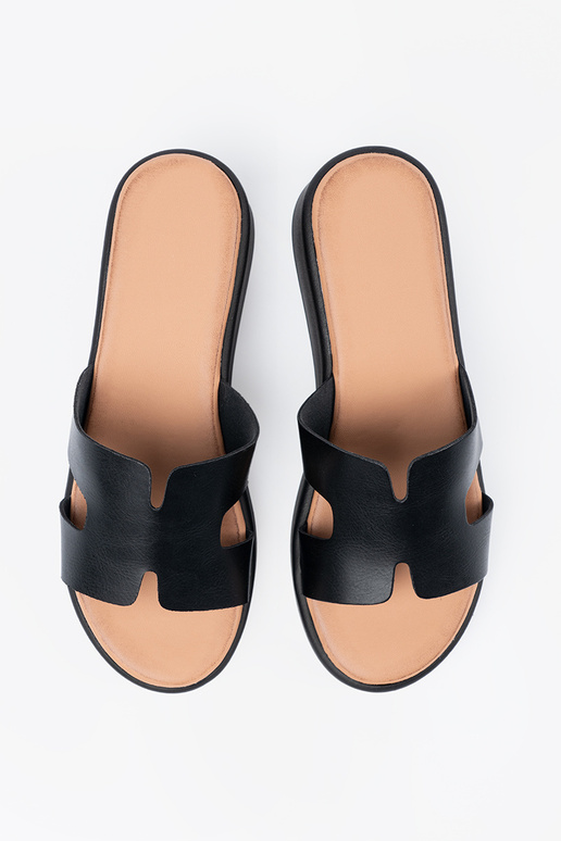 Chaussons noirs femme avec plateforme Chaussons noirs femme avec plateforme