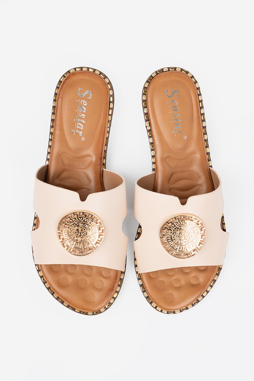 Chaussons brillammentbeige avec... Chaussons brillammentbeige avec...