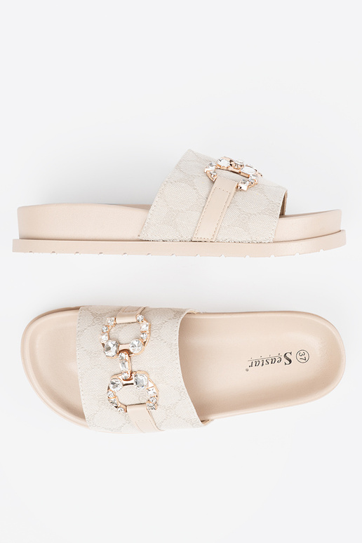 couleur ivoire Chaussons ze zdobieniem