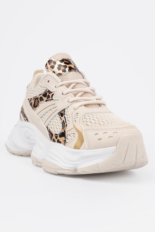 Baskets beiges de style sportif avec...