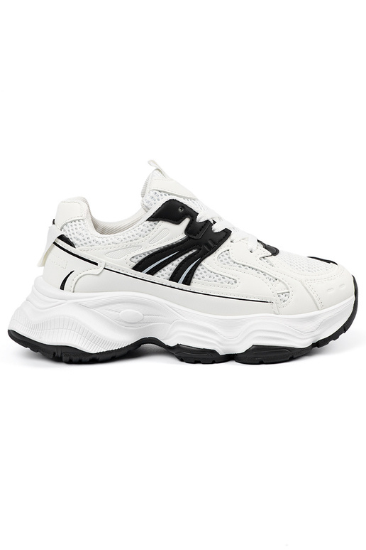 Baskets blanches de style sportif sur...