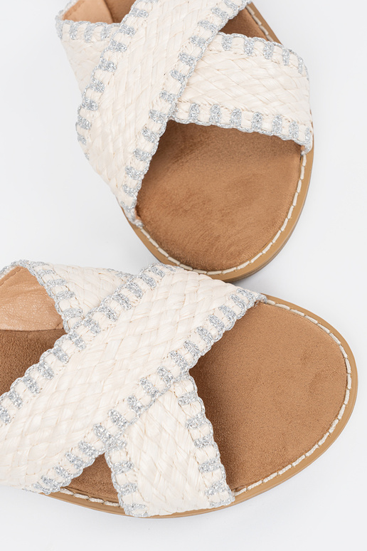 couleur blanche Chaussons tresser sur...