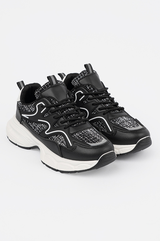 Baskets de style sportif noires avec... Baskets de style sportif noires avec...