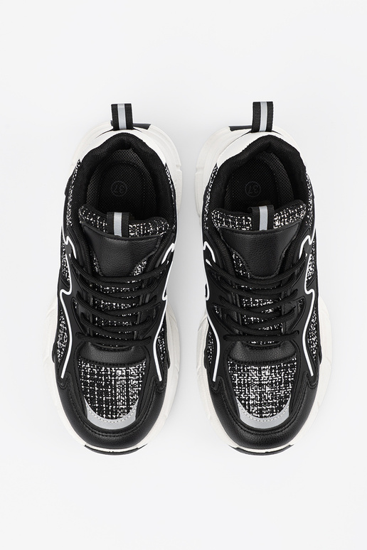 Baskets de style sportif noires avec... Baskets de style sportif noires avec...