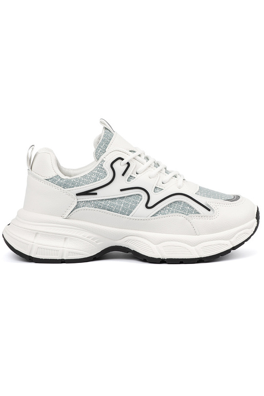 Baskets de style sportif blanc-vert...