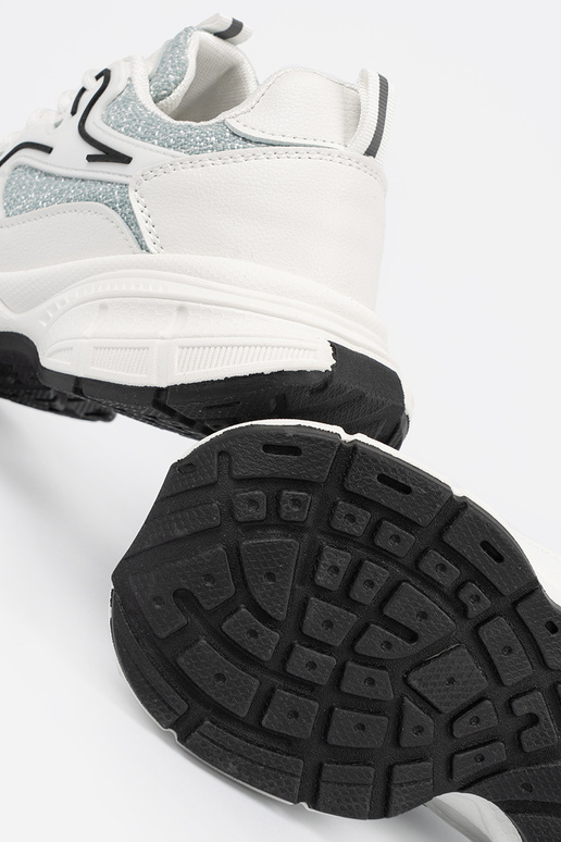 Baskets de style sportif blanc-vert...