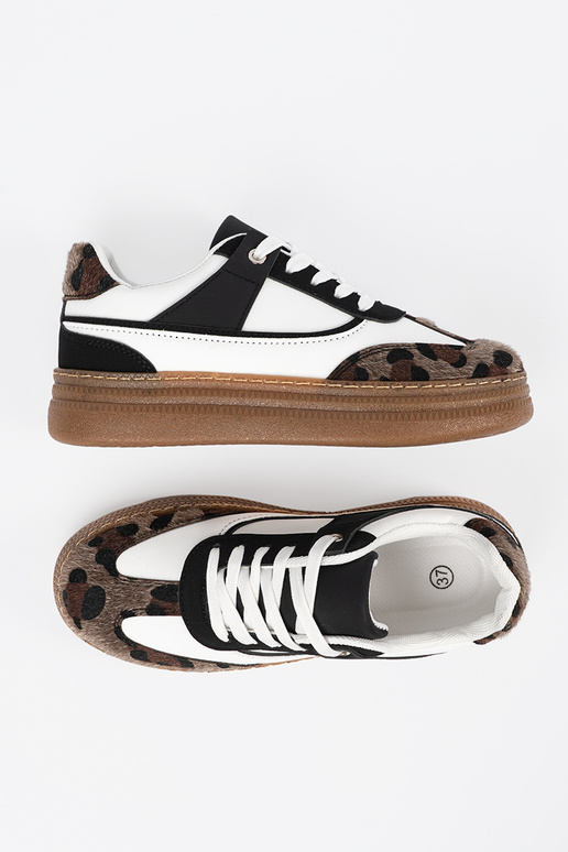 Baskets de style sportif noir et...