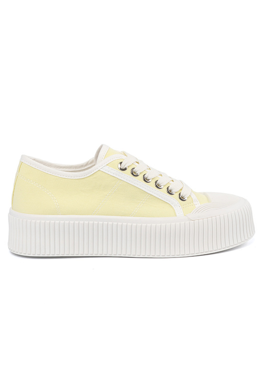 Bottes jaunes avec lacets sur semelle... Bottes jaunes avec lacets sur semelle...