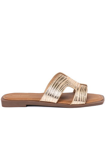 Chaussons dorés à bout carré