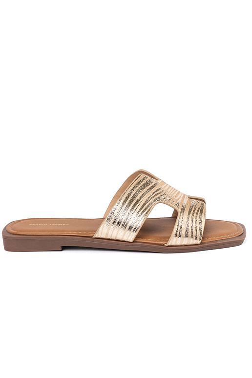 Chaussons dorés à bout carré