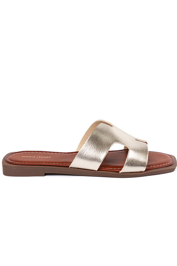 Chaussons dorés clairs à...