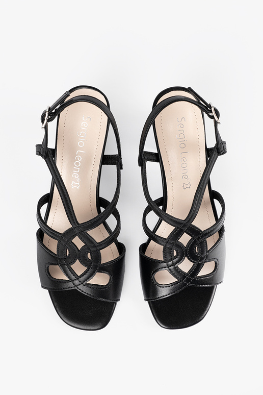 Sandales noires pour femmes à talons