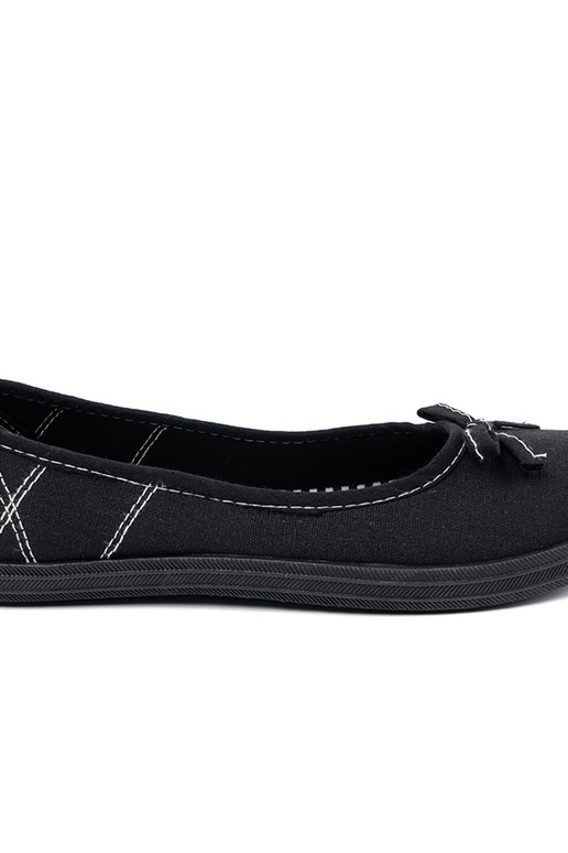 Ballerines noires en tissu avec un nœud Ballerines noires en tissu avec un nœud