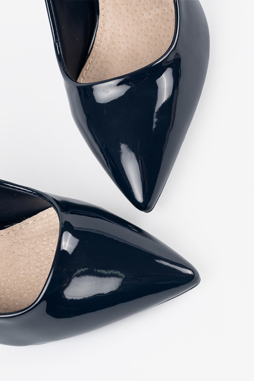 Escarpins vernis bleu foncé