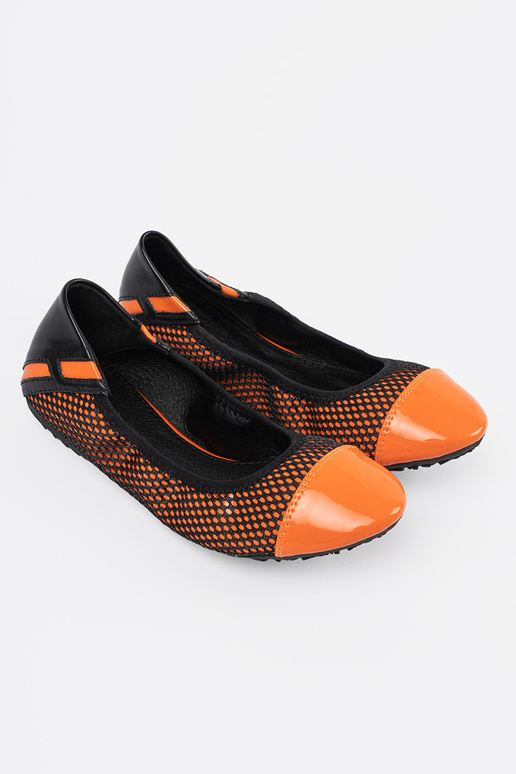 Ballerines orange avec un filet noir