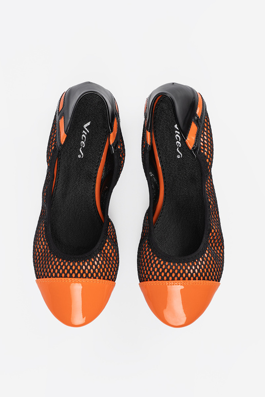 Ballerines orange avec un filet noir