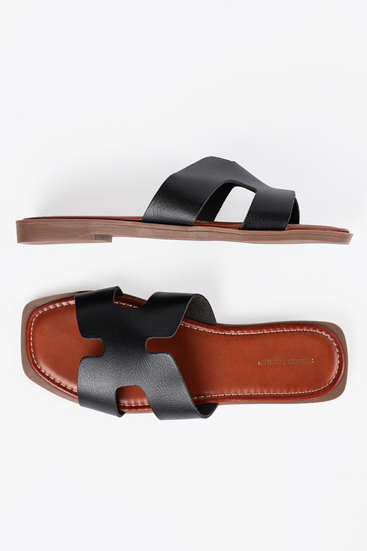 Mules noires à bout carré Mules noires à bout carré