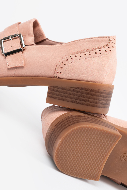 Mocassins plats roses en daim