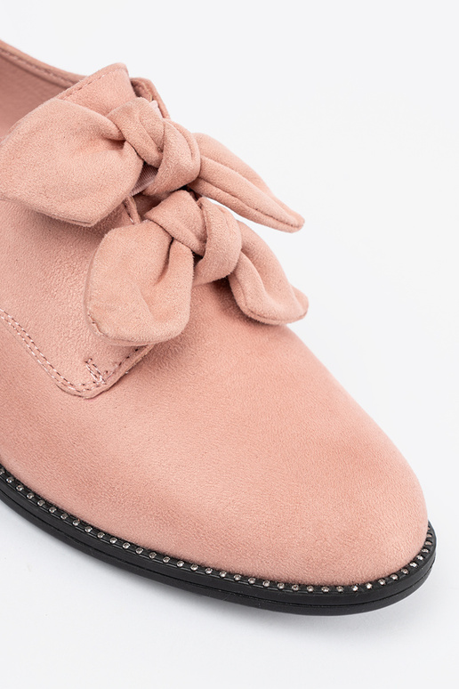 Bottines en daim rose clair avec...