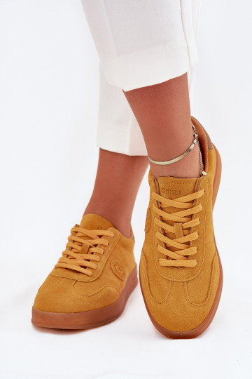en daim Chaussures modèle baskets Féminin Big Star RR274846 HI-POLY SYSTEM couleur jaune 2