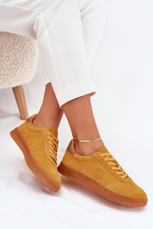 en daim Chaussures modèle baskets Féminin Big Star RR274846 HI-POLY SYSTEM couleur jaune