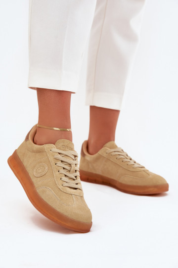 en daim Chaussures modèle baskets Féminin Big Star RR274849 HI-POLY SYSTEM beige