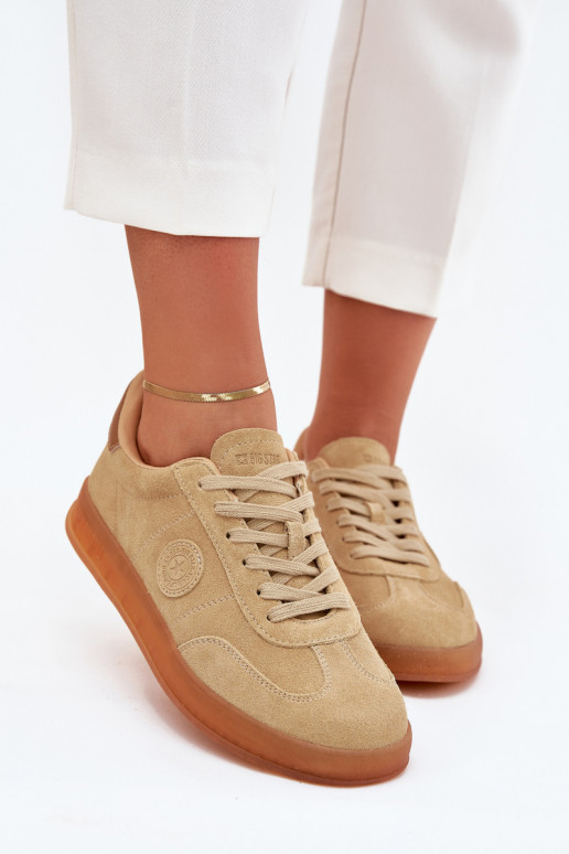en daim Chaussures modèle baskets Féminin Big Star RR274849 HI-POLY SYSTEM beige