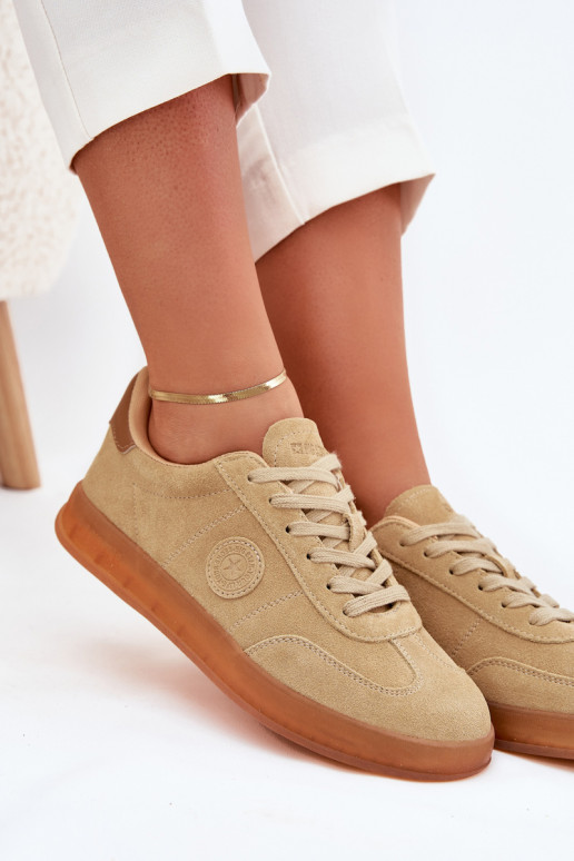 en daim Chaussures modèle baskets Féminin Big Star RR274849 HI-POLY SYSTEM beige