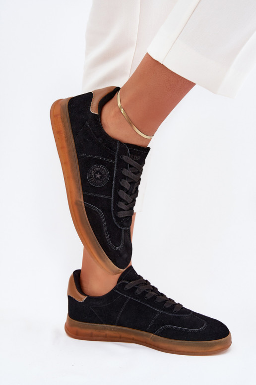 en daim Chaussures modèle baskets Féminin Big Star RR274851 HI-POLY SYSTEM couleur noire