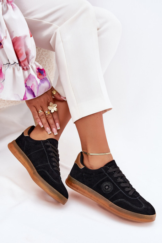 en daim Chaussures modèle baskets Féminin Big Star RR274851 HI-POLY SYSTEM couleur noire