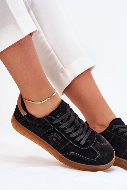 en daim Chaussures modèle baskets Féminin Big Star RR274851 HI-POLY SYSTEM couleur noire