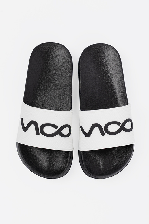 Blanc-couleur noire Chaussons avec une note