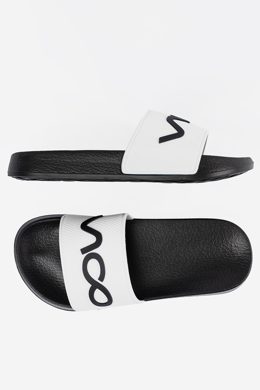 Blanc-couleur noire Chaussons avec une note