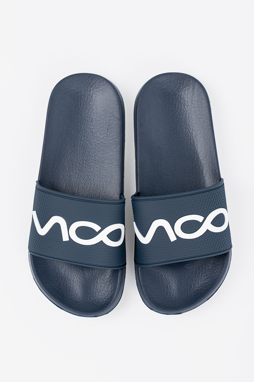 bleu foncé Chaussons avec une note