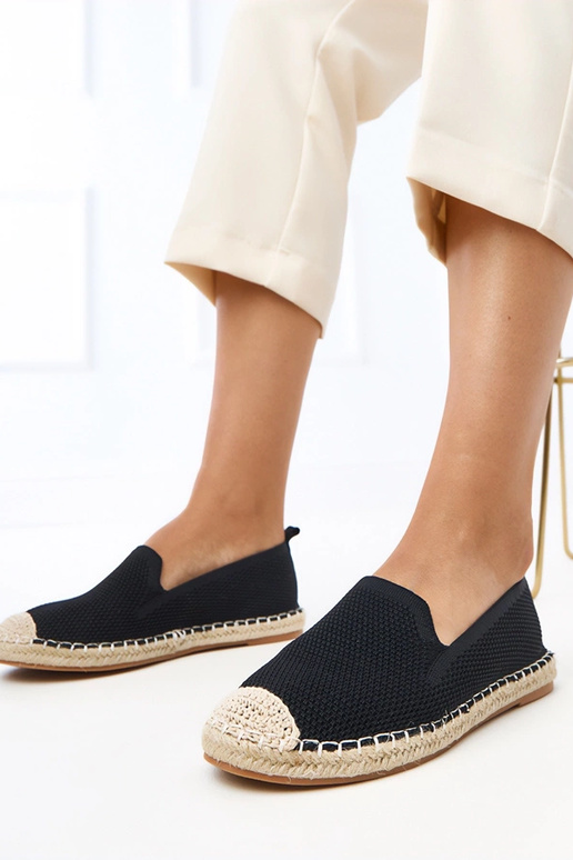 Espadrilles noires à plateforme Luna