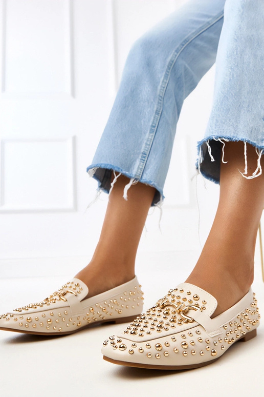 Mocassins couleur sable décorés de...