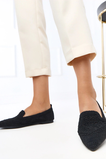 Ballerines noires ajourées pour femmes Gerania 2