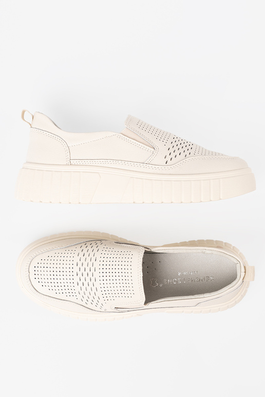 chaussures Peau avec une plateforme beż