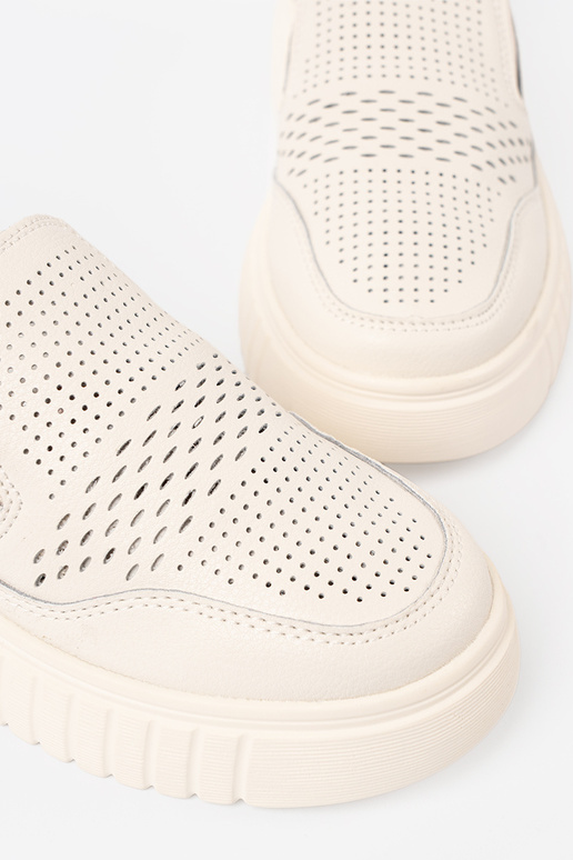 chaussures Peau avec une plateforme beż